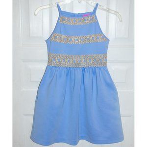 Lilly Pulitzer Elize Dress Periwinkle Blue Gold Sleeveless